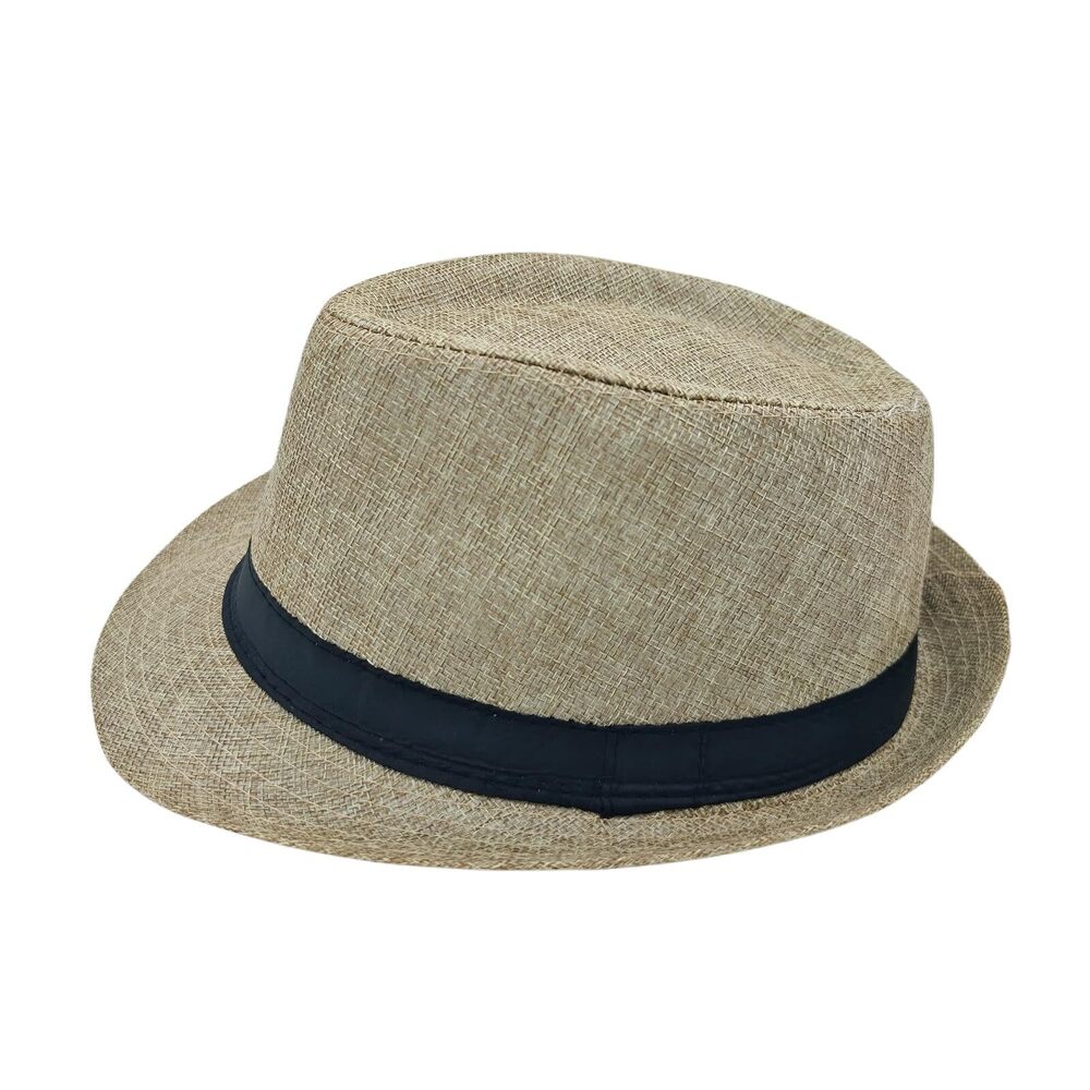 7375 Unisex Classic 1920s Fedora Hat Short Brim Panama Trilby Hat Summer